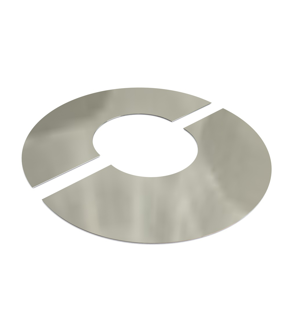 Twin Wall Round 2-Part Flat Finishing Plate in Stainless Steel - 175mm