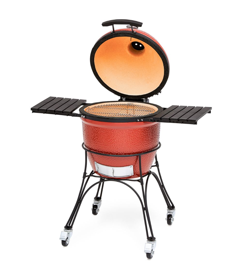 Kamado Grill-Kochsystem – Mit 2 Grillrosten, 2 Wärmeabweisern & Bodengestell (passend Für Kamado Joe, Big Green Egg)