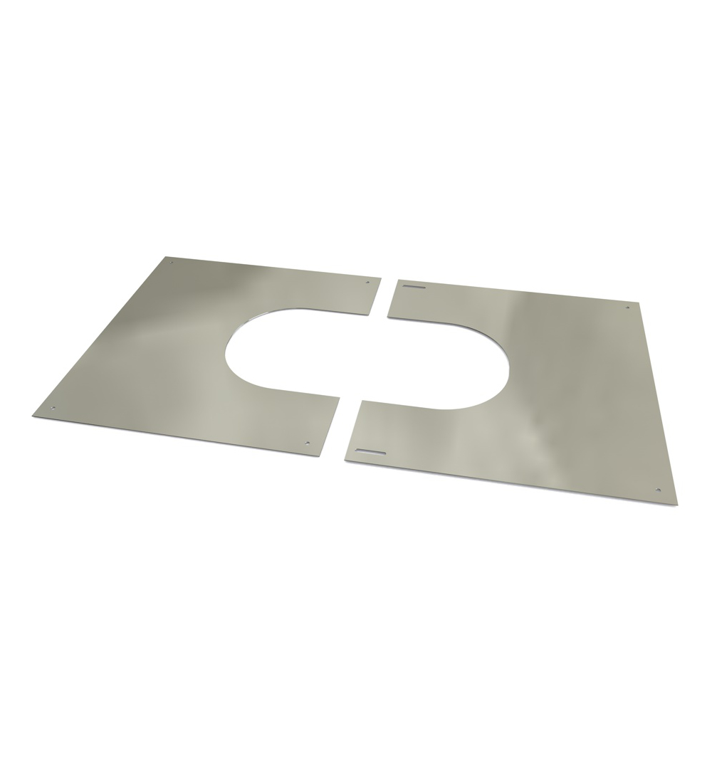 30-45 Degree Twin Wall Square 2-Part Finishing Plate in Stainless Steel - 175mm
