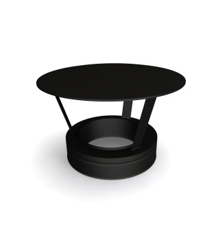 Twin Wall Rain Cap in Matt Black - 200mm