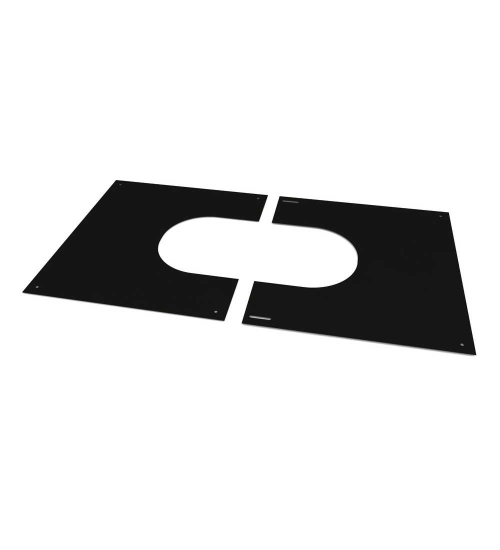 30-45 Degree Twin Wall Square 2-Part Finishing Plate in Matt Black - 200mm