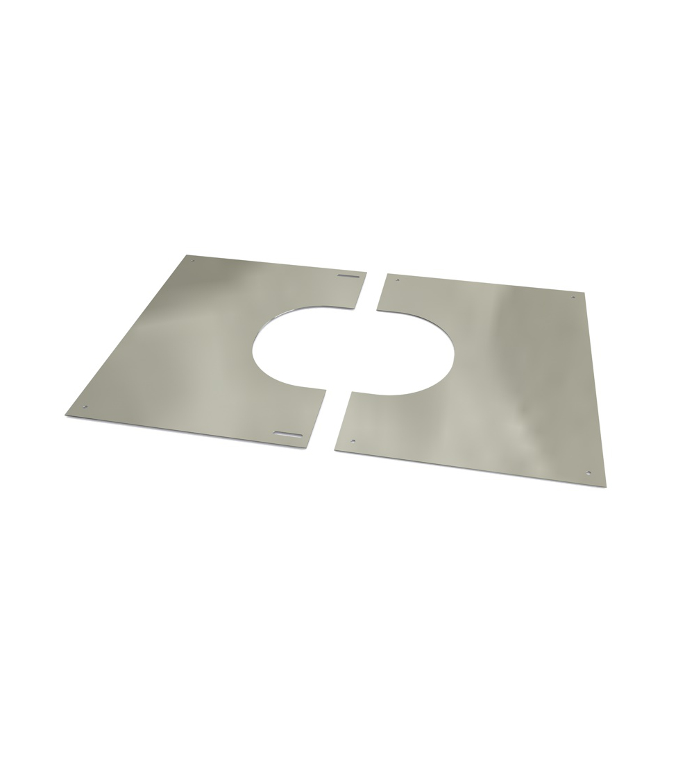 0-30 Degree Twin Wall Square 2-Part Finishing Plate in Stainless Steel - 175mm