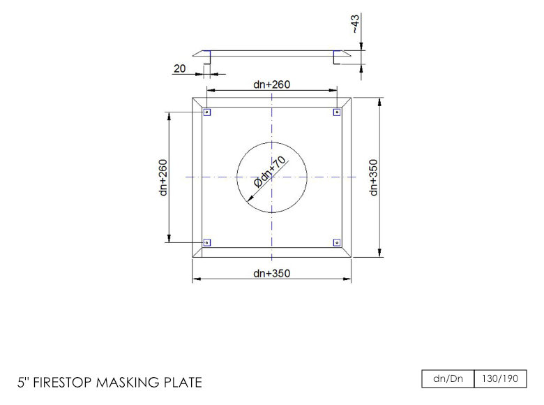 Masking Pate Dura Flue Firestop Masking Plate in Stainless Steel - 125mm | Direct Stoves