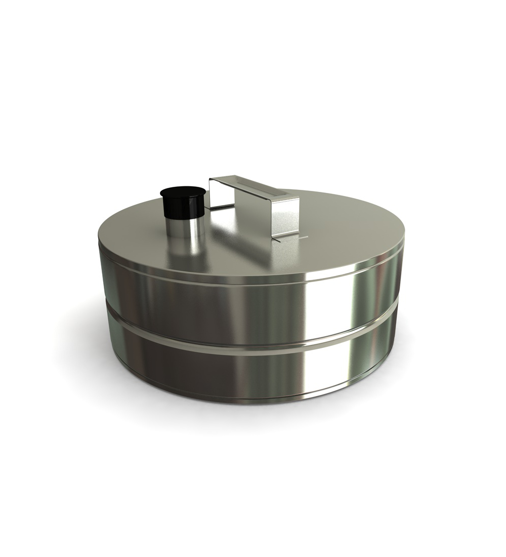 Twin Wall Soot Collector with Drain in Stainless Steel - 200mm