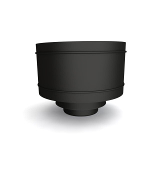 Twin Wall Eurocowl Anti Down Draught Cowl in Matt Black - 125mm