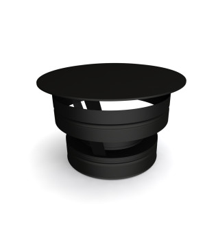 Twin Wall Weathering Cap in Matt Black - 125mm