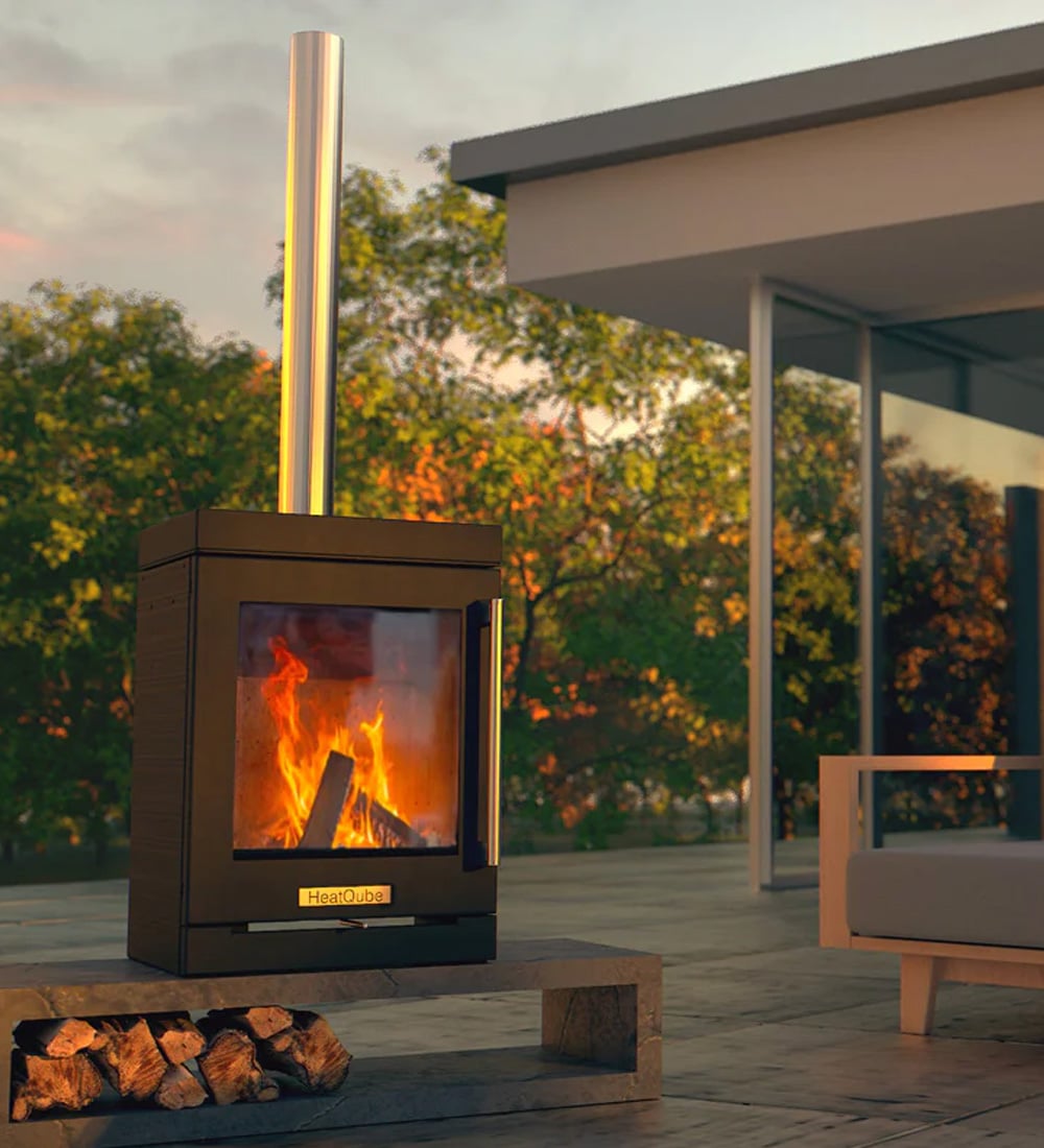 Direct Burning BBQube HeatQube Outdoor Wood Burning Stove | Direct Stoves
