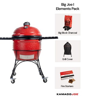 Small copy of Kamado Joe Big Joe Series I grill shown in Elements pack contents