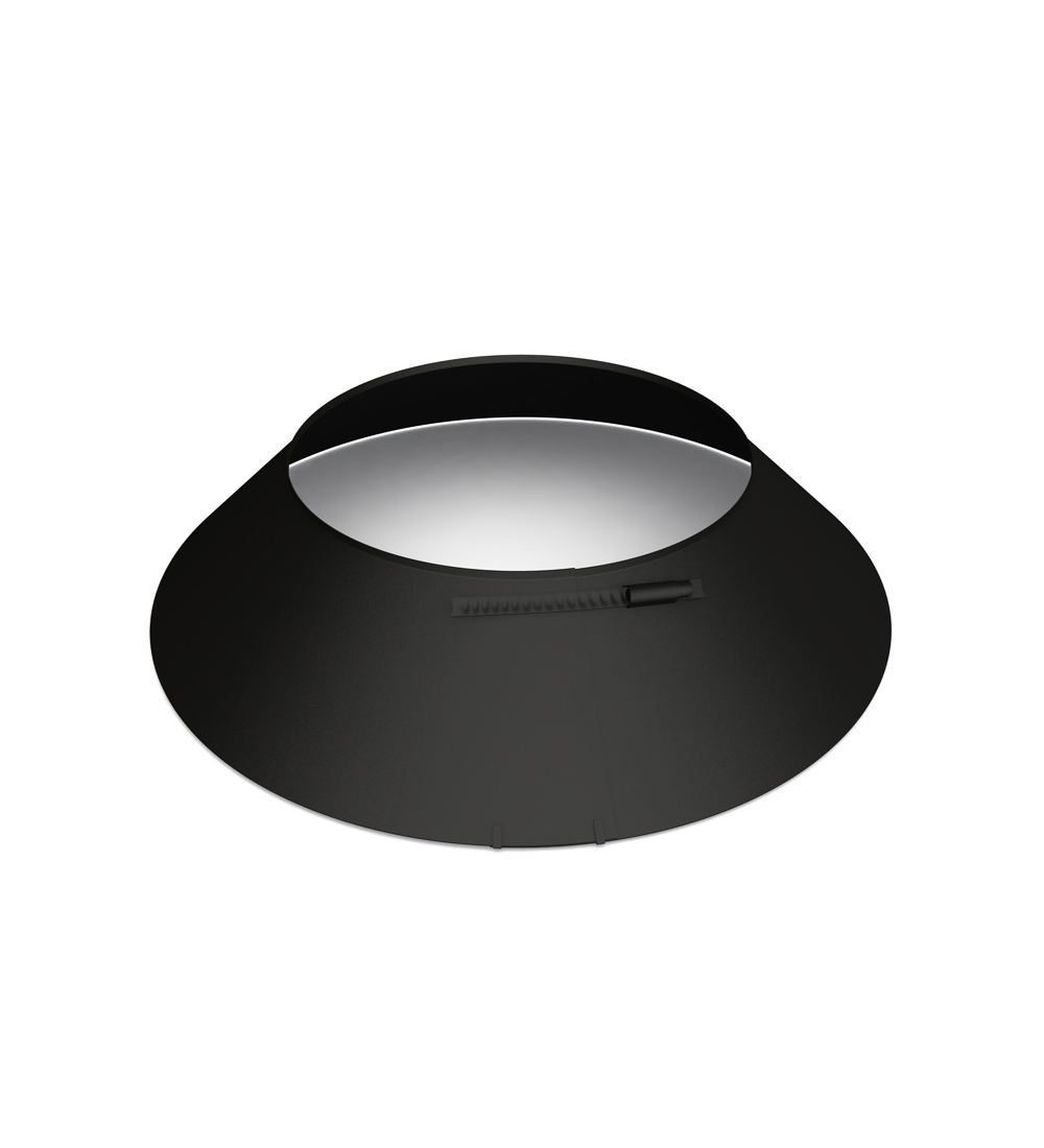 Twin Wall Storm Collar in Matt Black - 200mm