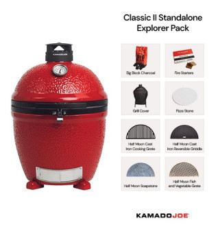 Small copy of Kamado Joe Classic Joe Series II Standlone Grill shown with explorer pack