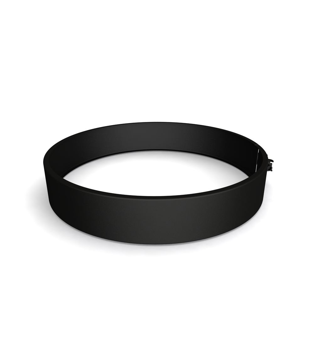 Narrow Twin Wall Locking Band in Matt Black - 175mm