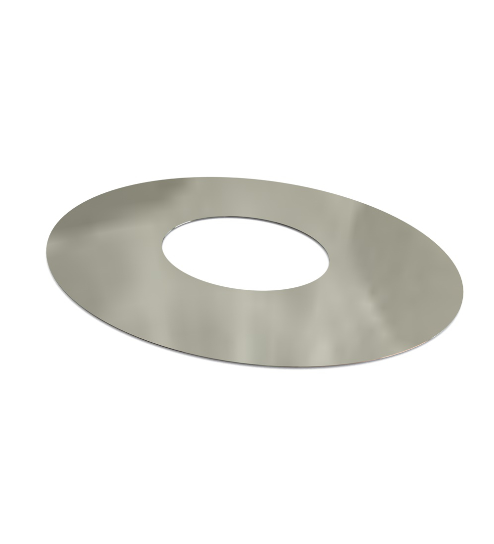 45 Degree Twin Wall 1-Piece Finishing Plate in Stainless Steel - 175mm