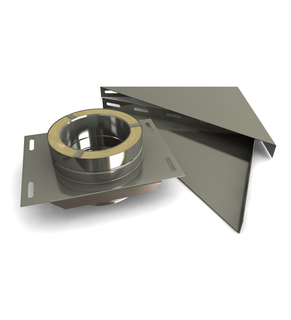 Twin Wall Base Support Unit With Brackets in Stainless Steel - 175mm