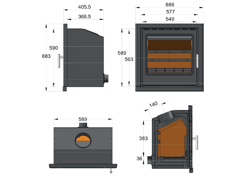 Tall Fire Inset MI Fires Coniston Large Multifuel Ecodesign Inset Stove | Direct Stoves
