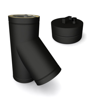 Twin Wall Short Tee with Soot Collector 135° 6" MB