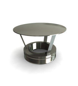 Twin Wall Rain Cap in Stainless Steel - 175mm