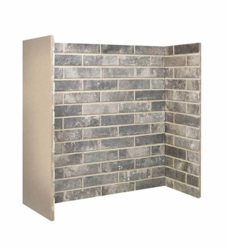 Grey Ceramic Brick Fireplace Chamber