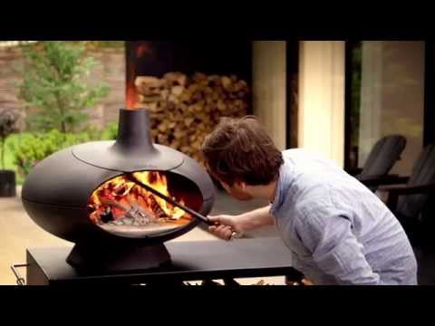 Four à Bois D'Extérieur Morsø Forno - Fonte Noire - Avec Pierre à Pizza - Pour Cuisson, Grillade & Fumage
