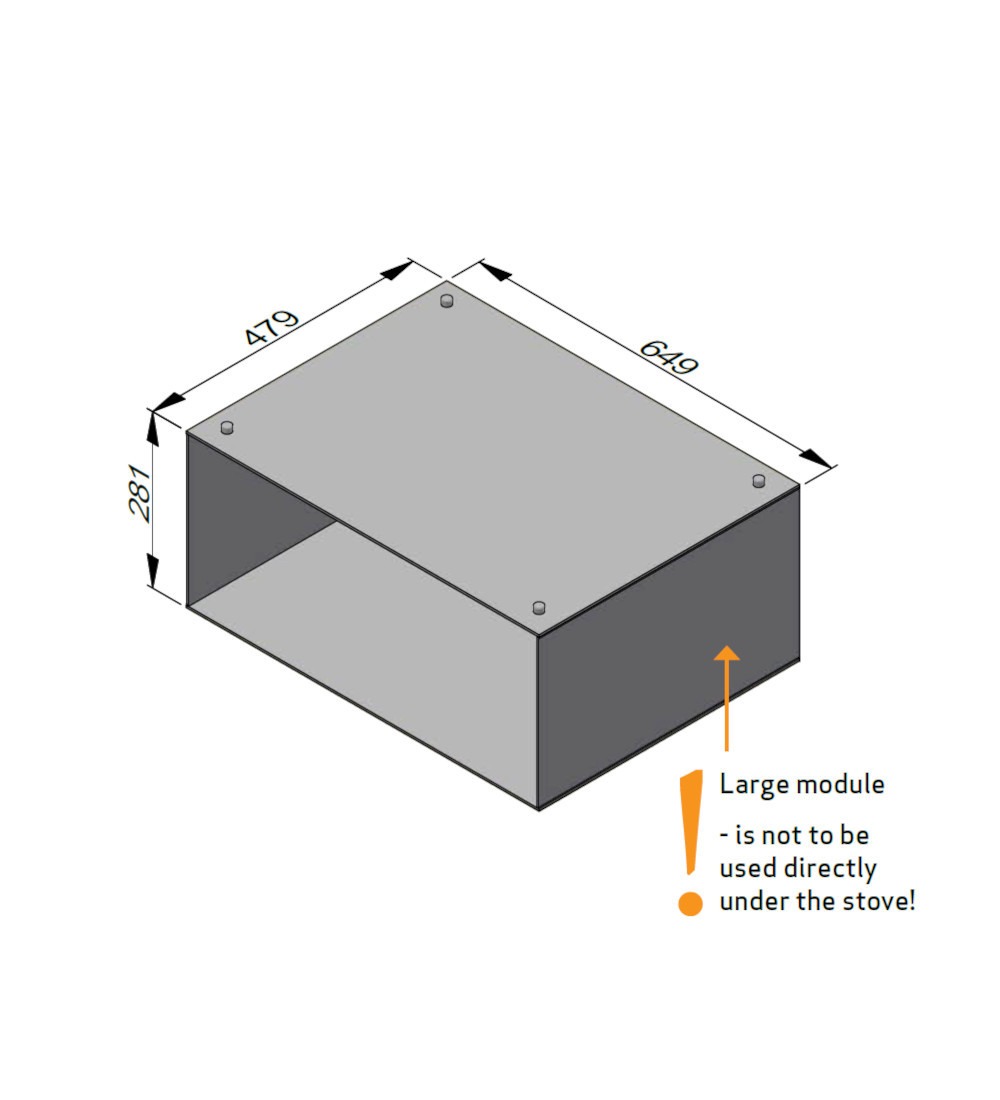 Large Gas Module Dimension Large Module BP incl. magnets (not for mounting stove) | Direct Stoves