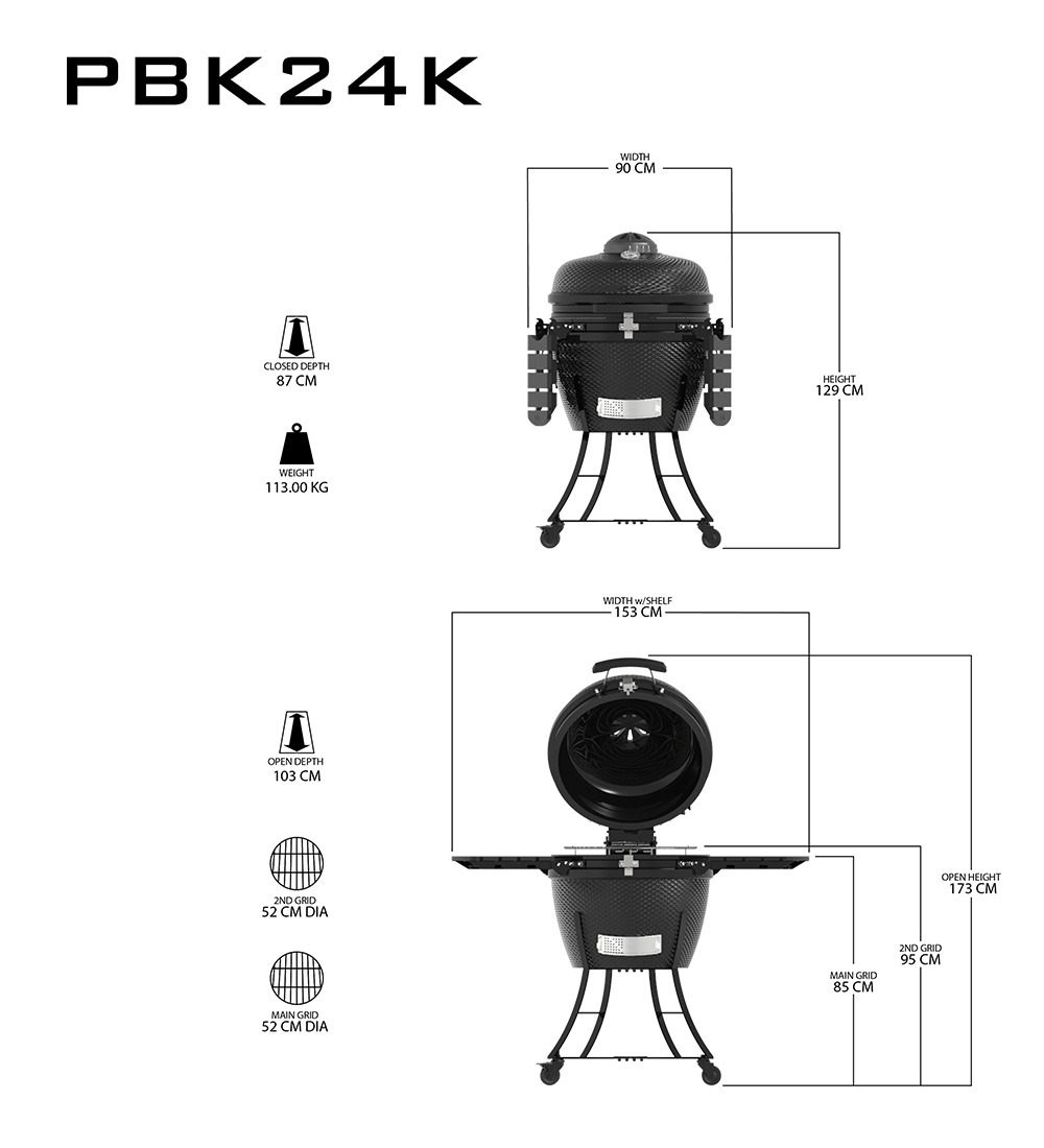Gusseisen Grillrost Rund 49,5 Cm – Für Kamado, Pit Boss K24, Char-Griller & Keramikgrills