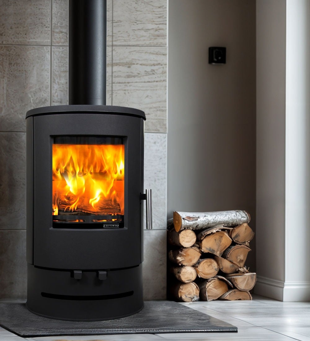 Portway PB1000 Wood Burning Multifuel Ecodesign Cylinder Stove