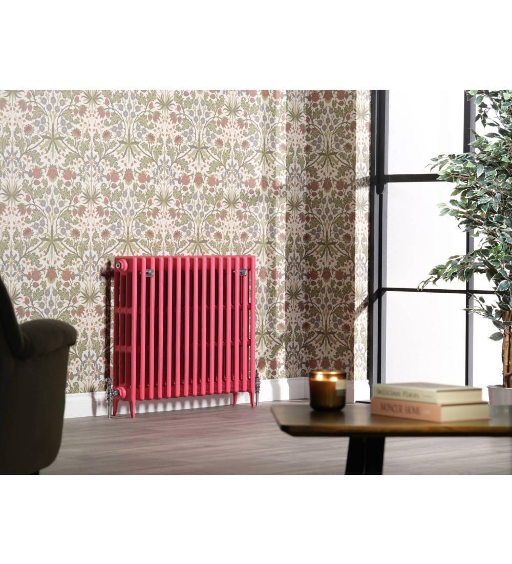 Carron Victorian 4 Column cast iron radiator 810mm in Little Greene Leather