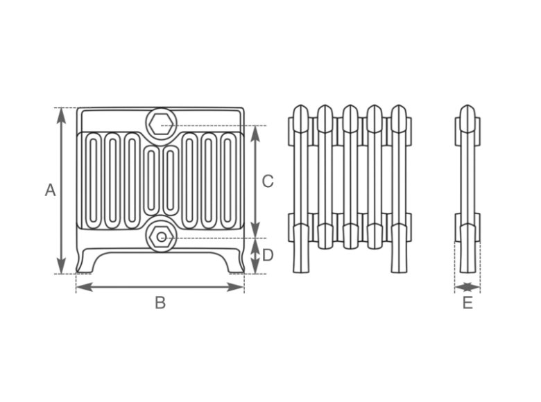 Carron Victorian 9 Column Cast Iron Radiator - 330mm
