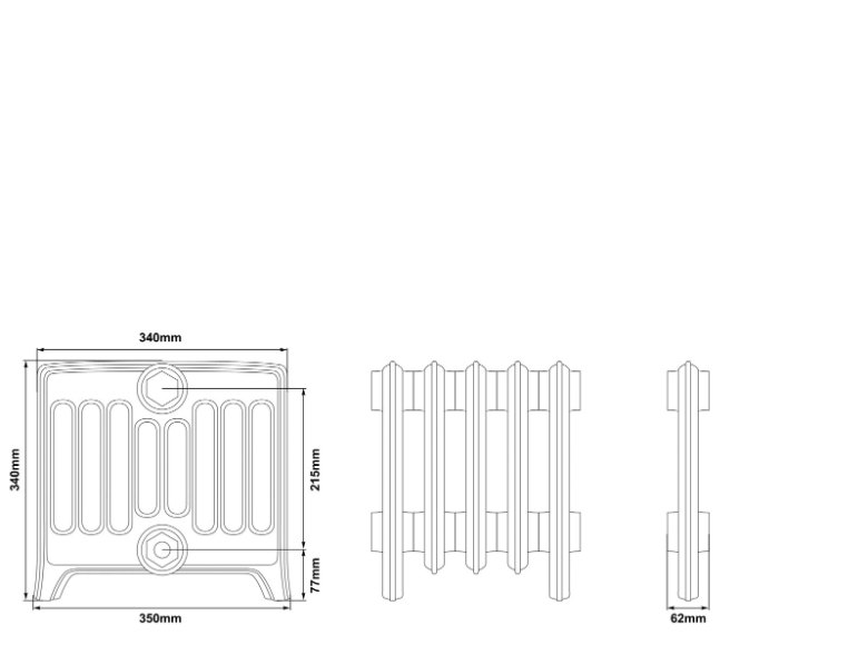 Carron Rathmell 9 Column Cast Iron Radiator - 340mm