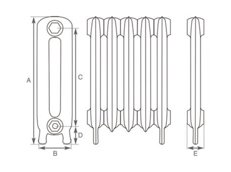 Carron Princess Cast Iron Radiator - 795mm