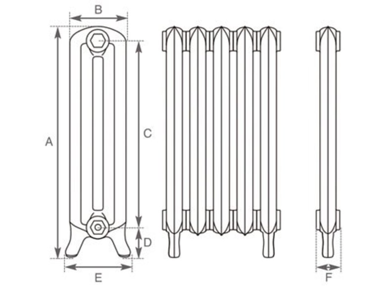 Carron Peerless Cast Iron Radiator - 550mm