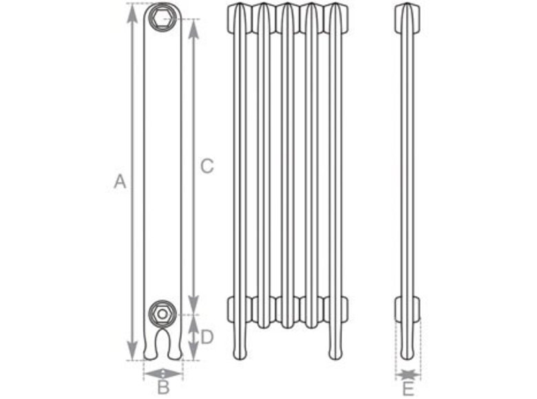 Carron Narrow Eton Cast Iron Radiator - 765mm