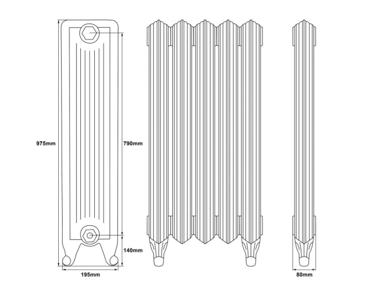 Carron Churchill Cast Iron Radiator - 975mm