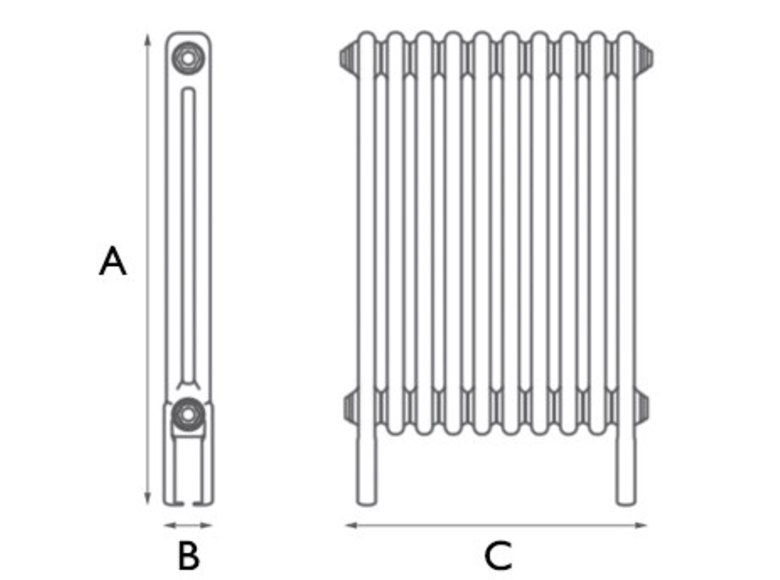 Carron Enderby 2 Column Steel Radiator - 600mm x 460mm, 10 Sections
