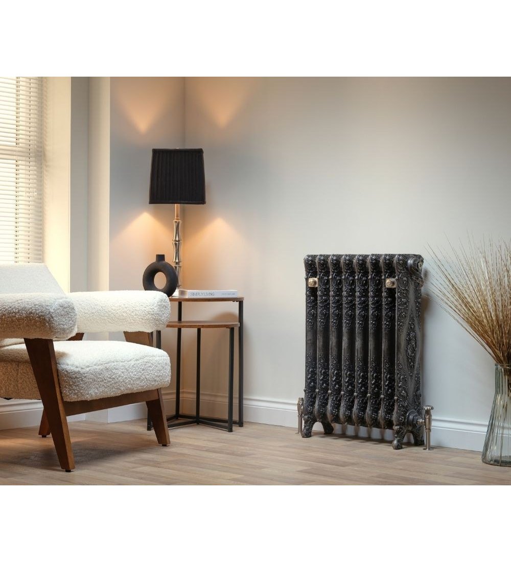 Carron Verona Cast Iron Radiator - 940mm x 570mm, 8 Sections, Hand Burnished