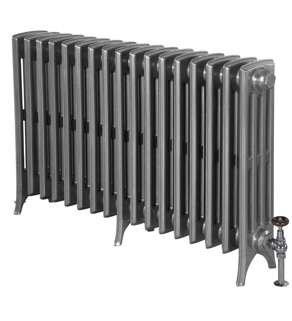 Carron Rathmell 4 Column Cast Iron Radiator - 665mm x 664mm, 10 Sections, Satin Black