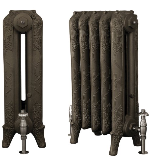 Carron Ribbon 2 Column Cast Iron Radiator - 650mm x 570mm, 8 Sections, Hand Burnished