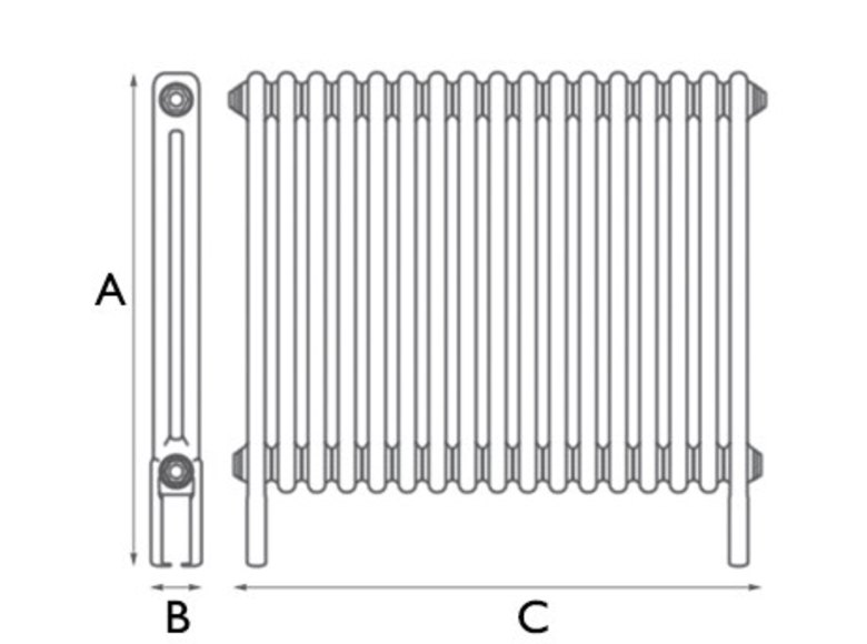 Carron Enderby 2 Column Steel Radiator - 600mm x 768mm, 17 Sections