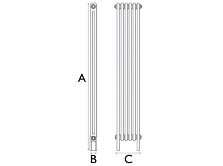 Carron Enderby 2 Column Steel Radiator - 1800mm x 284mm, 6 Sections
