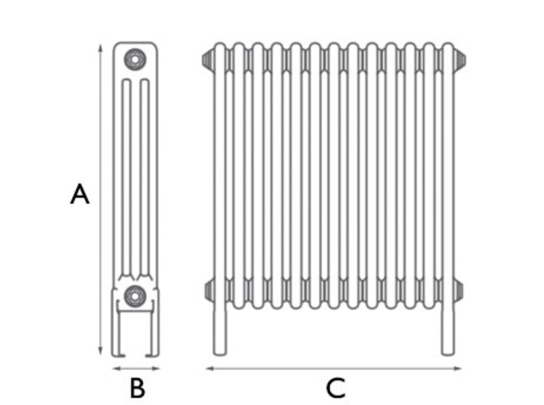Carron Enderby 3 Column Steel Radiator - 600mm x 599mm, 13 Sections
