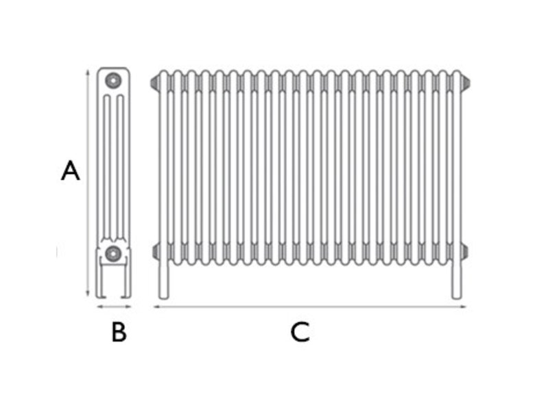 Carron Enderby 3 Column Steel Radiator - 600mm x 999mm, 22 Sections