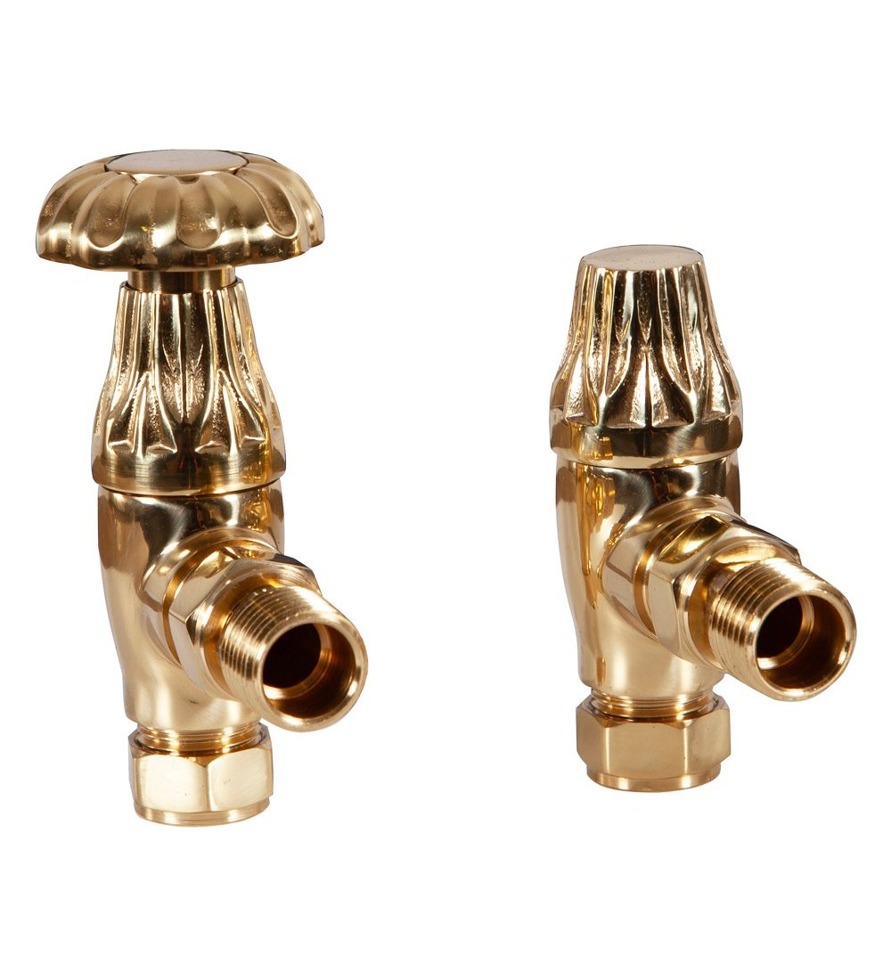 Carron Crocus Wheel Manual Radiator Valve - Brass (Lacquered)