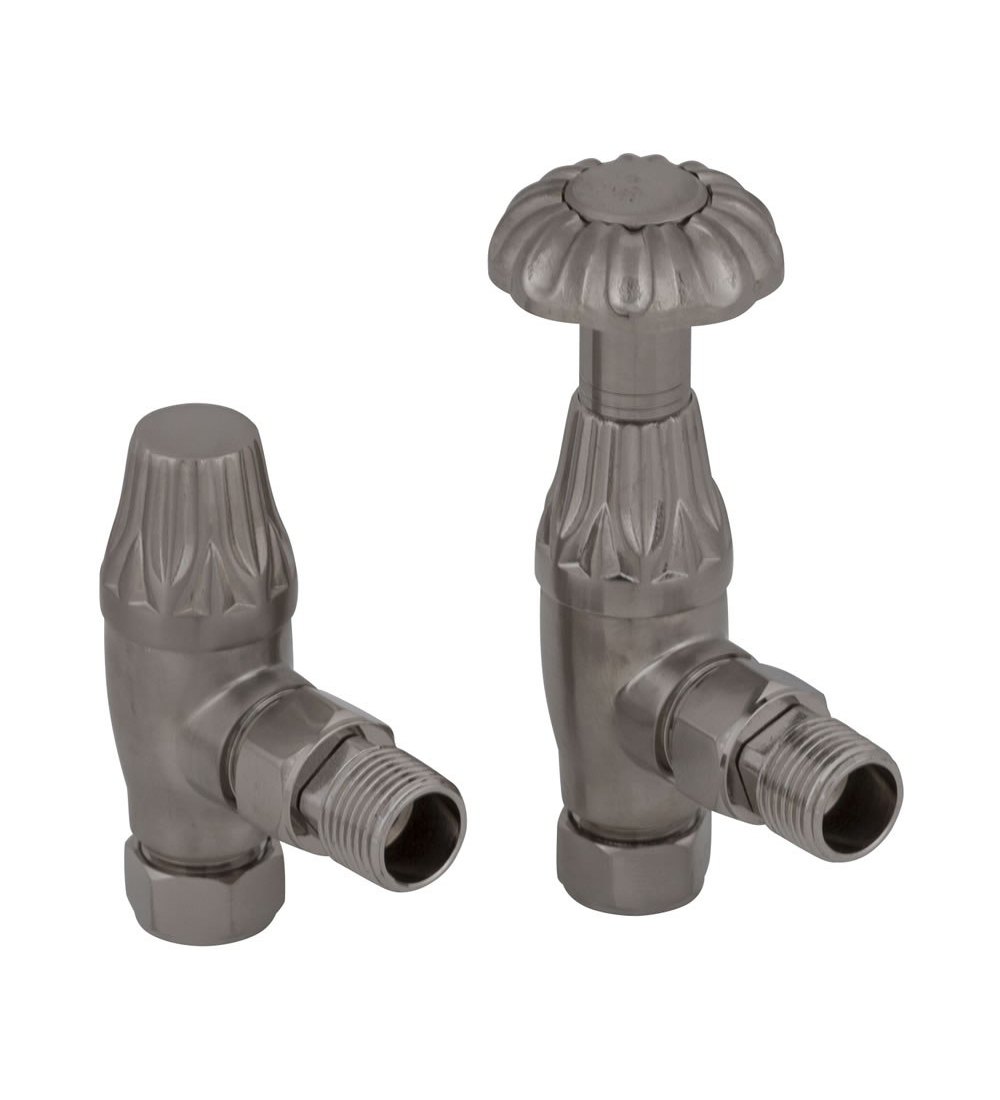 Carron Crocus Wheel Manual Radiator Valve - Satin Nickel