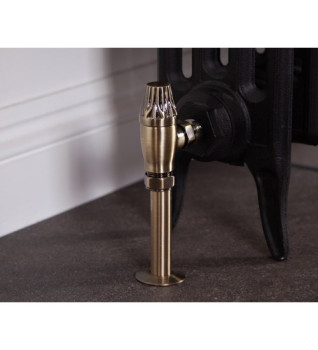 Carron Crocus Wheel Thermostatic Radiator Valve - Antique Brass (Lacquered)