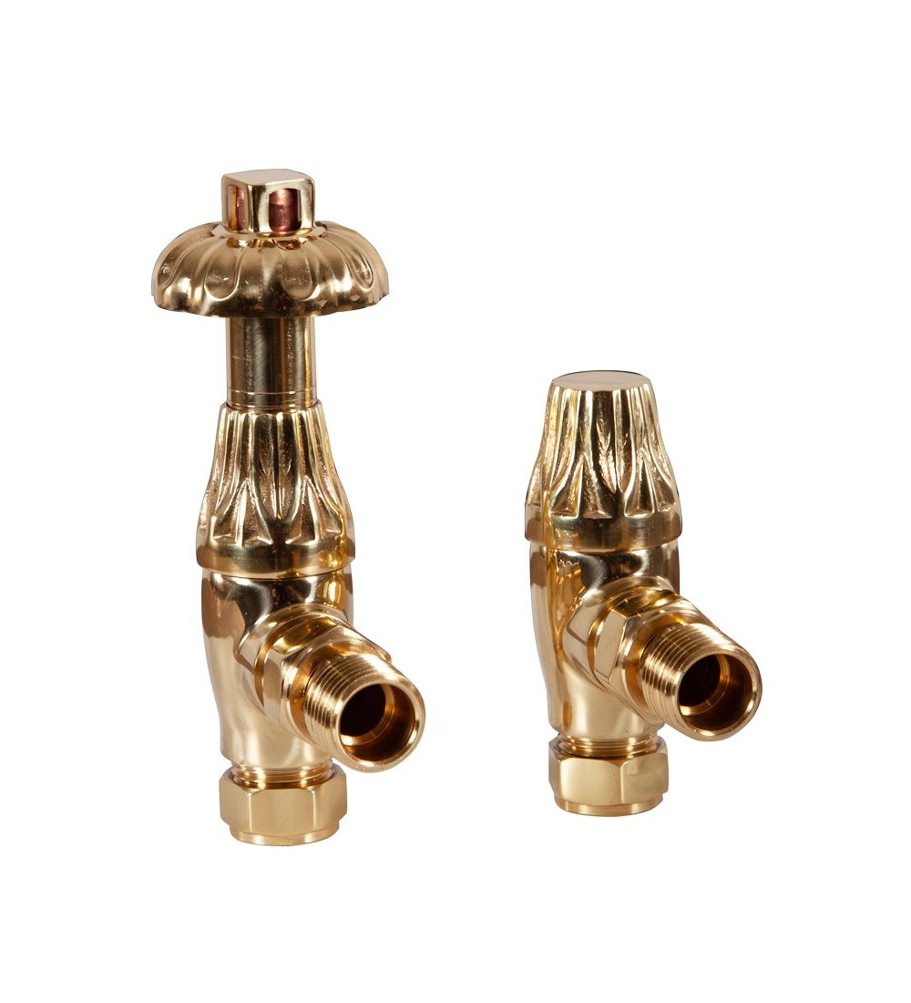 Carron Crocus Wheel Thermostatic Radiator Valve - Brass (Lacquered)