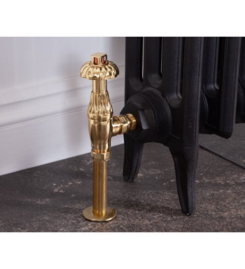 Carron Crocus Wheel Thermostatic Radiator Valve - Brass (Lacquered)