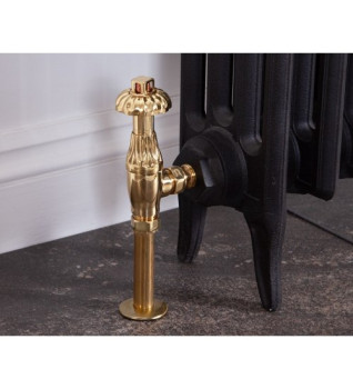 Carron Crocus Wheel Thermostatic Radiator Valve - Brass (Lacquered)