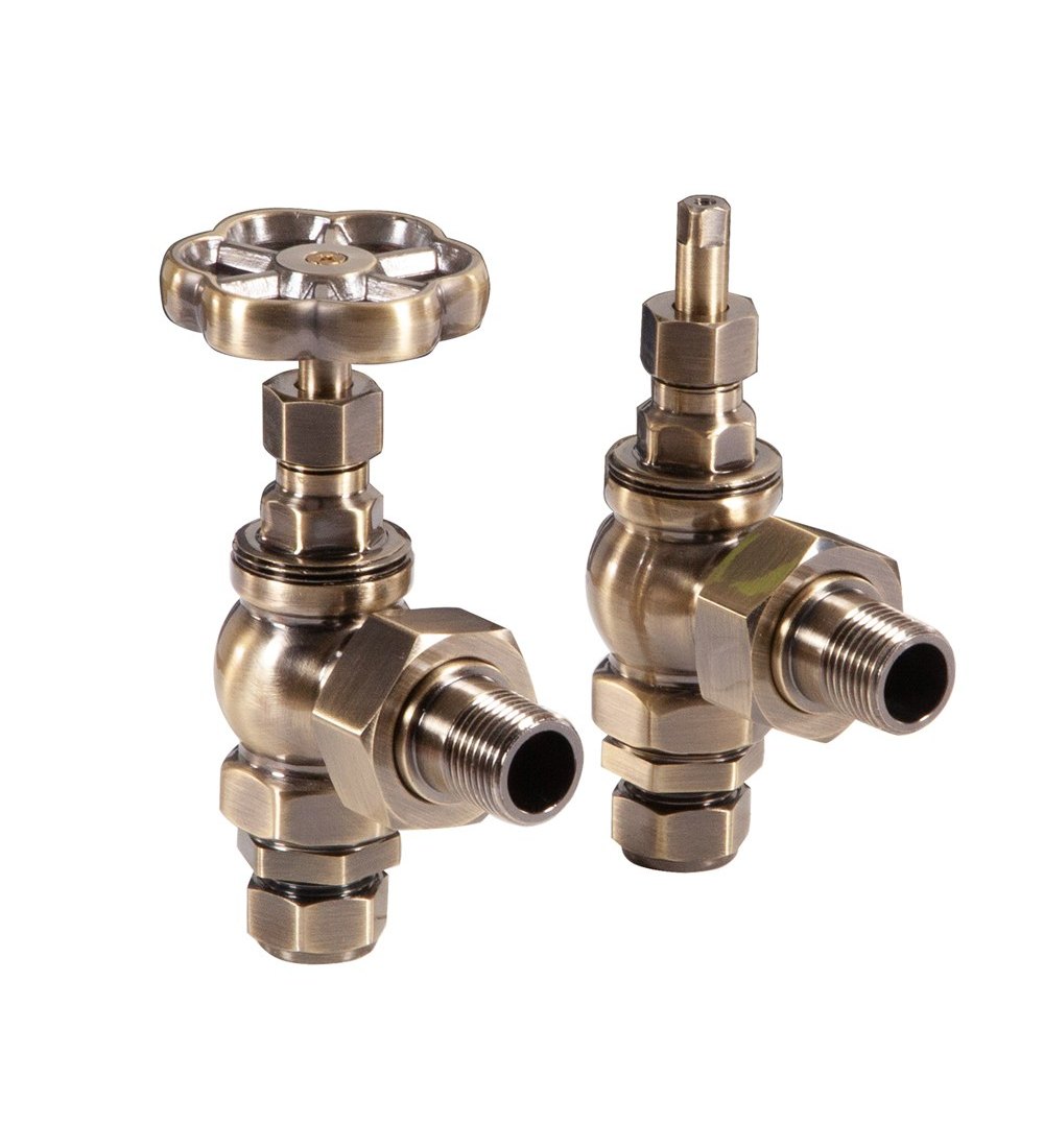 Carron Daisy Wheel Manual Radiator Valve - Antique Brass (Lacquered)