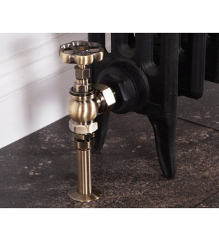 Carron Daisy Wheel Manual Radiator Valve - Antique Brass (Lacquered)