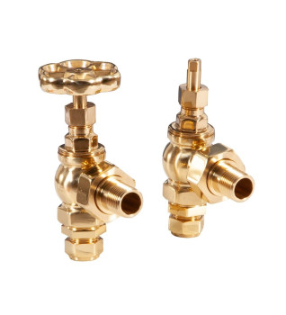 Carron Daisy Wheel Manual Radiator Valve - Brass (Lacquered)