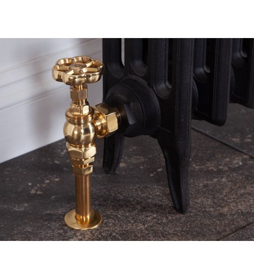 Carron Daisy Wheel Manual Radiator Valve - Brass (Lacquered)